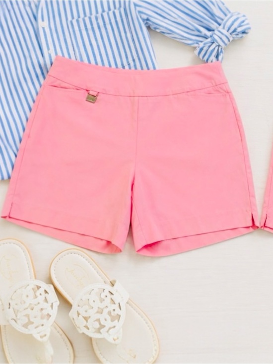 Lulu-B Pants - LuLu B Pull-On Shorts Pink Size 14 Resort Preppy Stretch 6” Inseam
